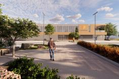 Atelier 25, un bâtiment innovant pour les Travaux publics de Candiac. Crédit : Aedifica