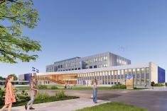 Reconstruction et agrandissement du nouveau bâtiment de l’école Pierre-Bédard. Crédit : MSDL Architectes