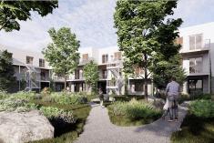 Une centaine de logements abordables en construction à Beauharnois. Crédit : Cabinet de la ministre responsable de l'Habitation