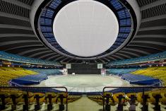 Remplacement de la toiture du Stade olympique. Crédit : Parc olympique